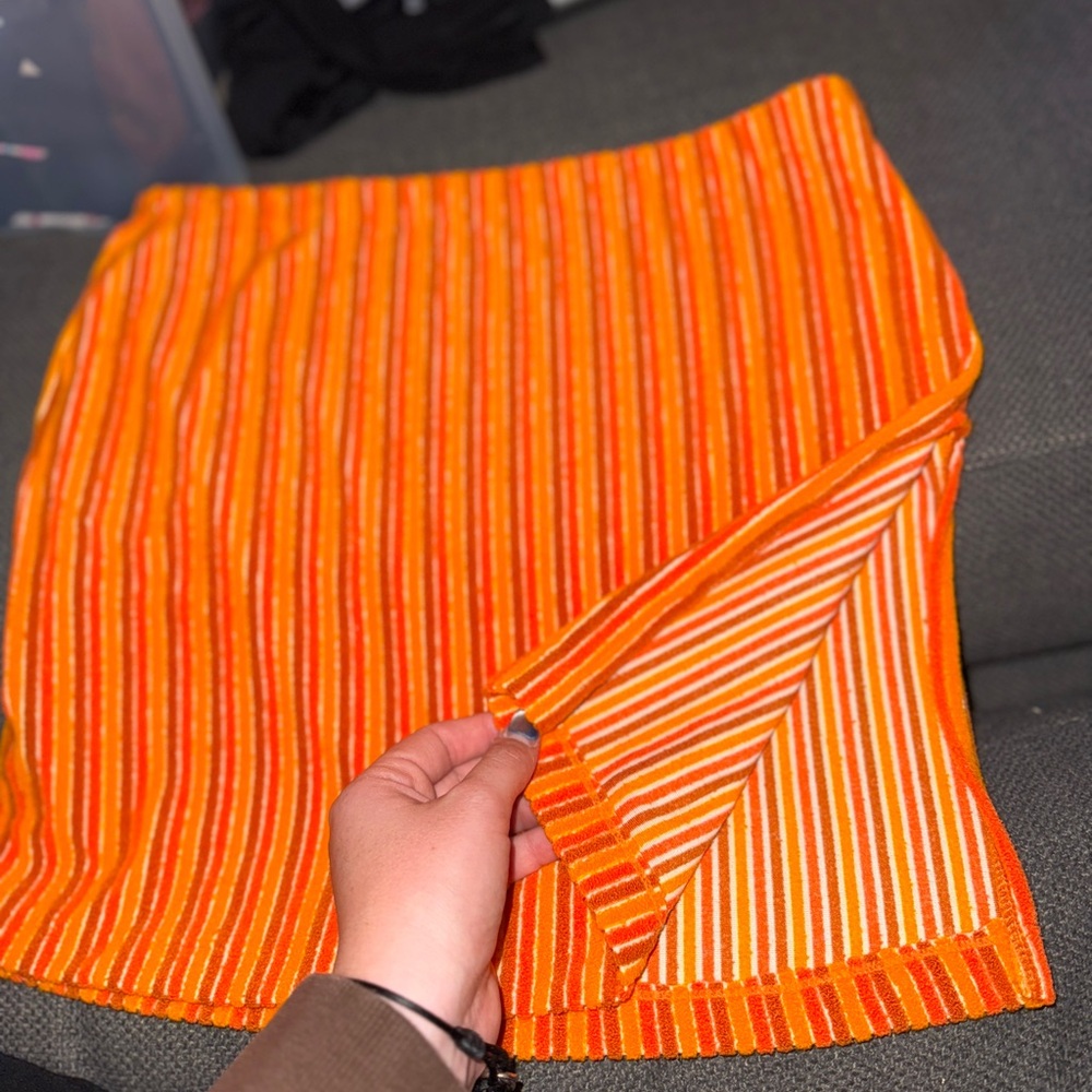 Striped Orange triangl beach Skirt